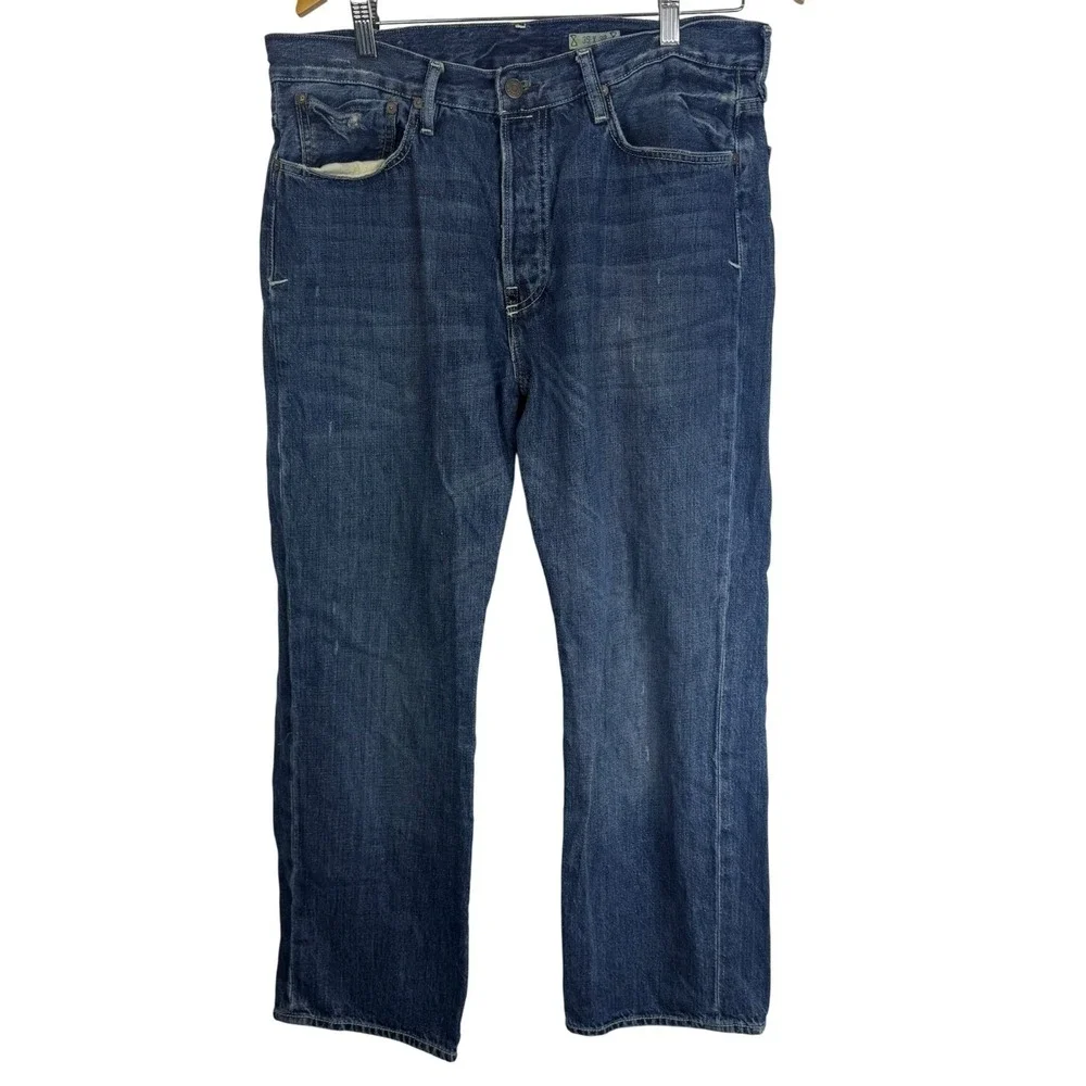 Polo Ralph Lauren Vintage Denim Jeans Mens 35x30 Blue Button Fly Distressed Y2k